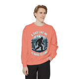 Bigfoot Dad Comfort Sweatshirt, Funny Sasquatch Father's Day Crewneck, A Dad Like Me Is Hard To Find Comfort Sweatshirt