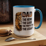 Dad Appreciation Coffee Mug, Dad The Hero The Guide The Protector Mug, Lion Dad Gift, Father's Day Coffee Cup, Gift for Dad