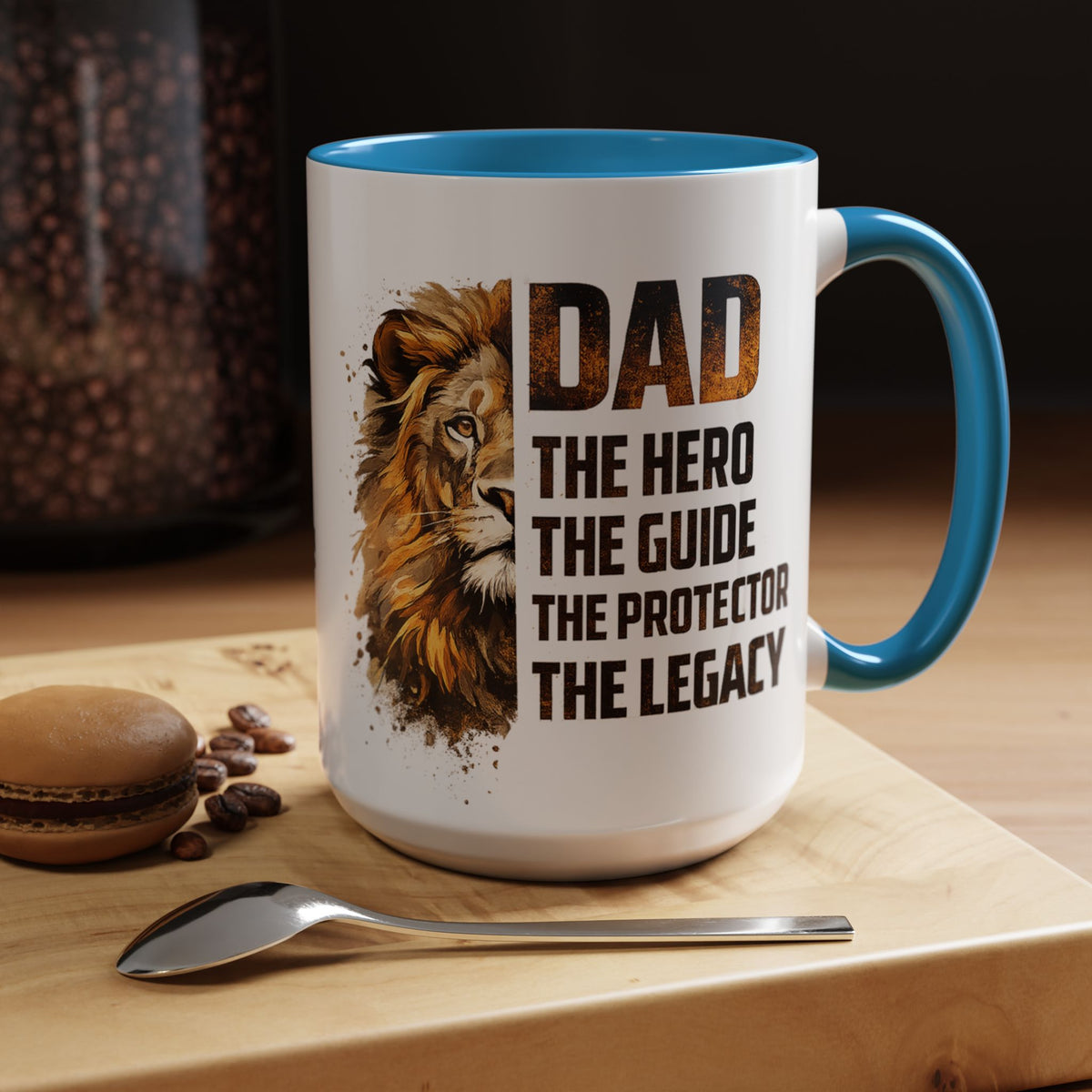 Dad Appreciation Coffee Mug, Dad The Hero The Guide The Protector Mug, Lion Dad Gift, Father's Day Coffee Cup, Gift for Dad