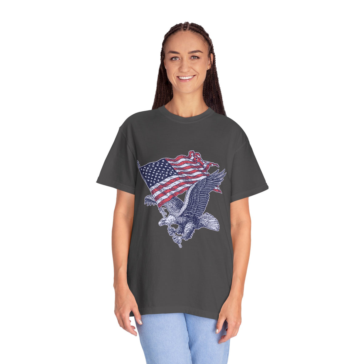 Bald Eagle American Flag Shirt, Retro Patriotic Graphic, Gift for USA Pride Fans, Fourth of July Celebrations and Everyday Clothing