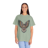 Ornamental Eagle Shirt, Retro Tattoo Style Bird Graphic, Gift for Wildlife Art Lovers, Boho Festival Outfits and Everyday Casual Wear