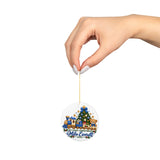 Personalized Baby First Christmas Train Ornament 2026, Blue Locomotive and Teddy Bear, Custom Name Keepsake Gift for New Parents and Baby