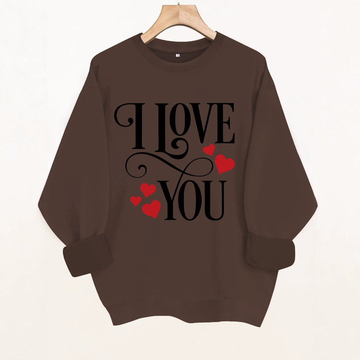 Round neck fleece hoodie