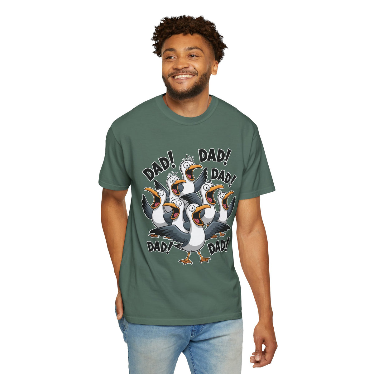Funny Dad Life Comfort Colors Shirt, Dad Dad Dad Seagull Tee, Fatherhood Humor Graphic Shirt, Father's Day Gift for Dad