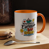 Powered by Espresso Mug, Funny Coffee Lover Cup, Bad Ideas Quote Gift for Coworker, Caffeine Addict Present, Office Humor Drinkware