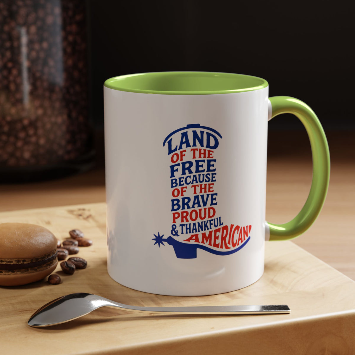 Land of the Free Because of the Brave Mug, Patriotic American Coffee Mug, Proud and Thankful USA Gift, Veteran Family Cup