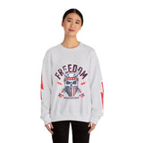 Freedom American Independence Sweatshirt, Patriotic Skull Crewneck, USA Flag Pullover, Fourth of July Outfit, Americana Gift for Him
