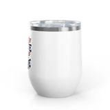 Patriotic Wine Tumbler, Red White & Brave Military Gift, Veteran Gift for Him, American Pride Drinkware, Memorial Day Gift