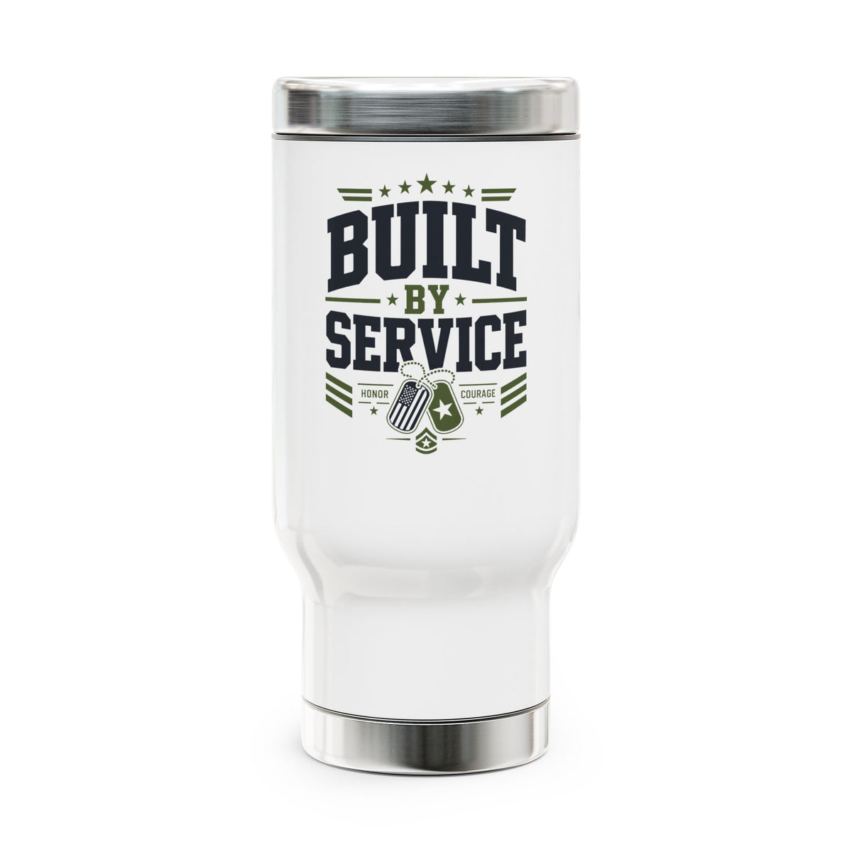 Military Stainless Steel Travel Mug, Service Member Gift, Dog Tag Drinkware, Patriotic Coffee Cup, Veteran Gift, Armed Forces Gift