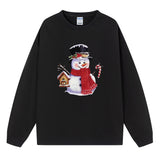 Christmas hoodie women's Christmas snowman red print