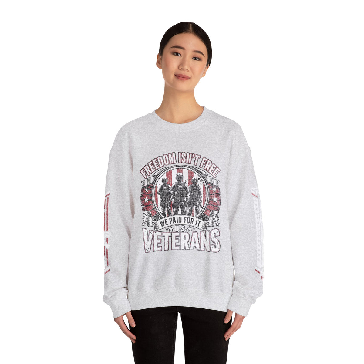 Freedom Isn't Free Veterans Sweatshirt, Military Service Crewneck, American Flag Veteran Pullover, Veteran Gift, Memorial Day Outfit