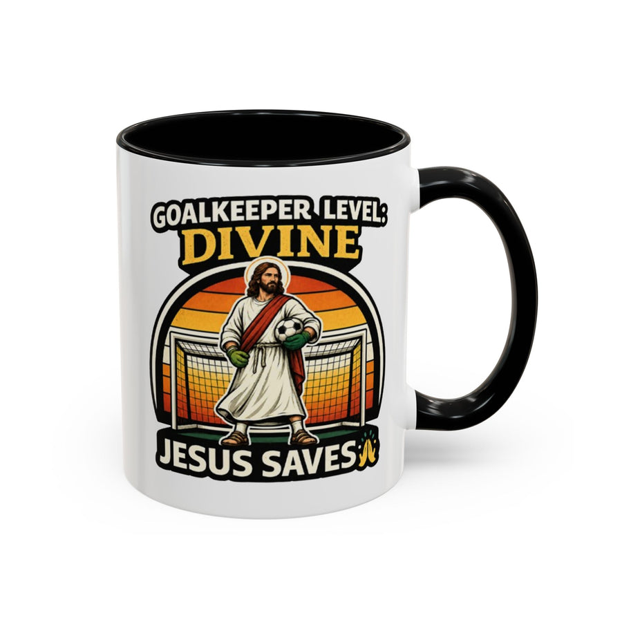 Christian Soccer Goalkeeper Mug, Jesus Saves Coffee Mug, Faith Based Sports Gift, Soccer Player Christian Mug, Goalie Gift for Believers