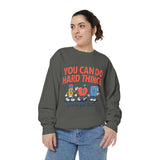You Can Do Hard Things Teacher Sweatshirt, Motivational School Graphic Crewneck, Positive Classroom Gift for Educators