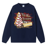 Cake print Christmas sweatshirt for ladies