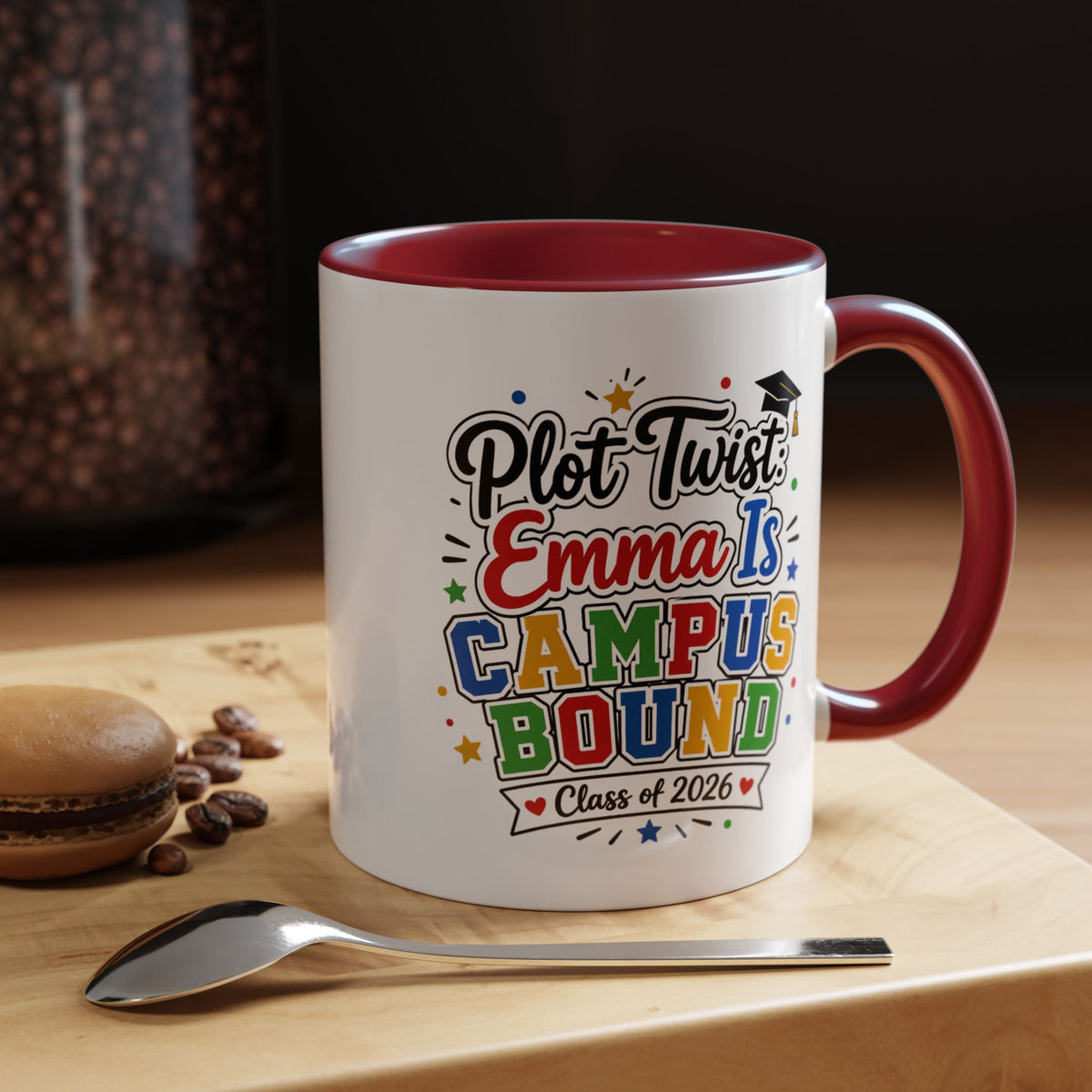 Personalized College Bound Mug, Plot Twist Campus Bound Graduation Cup, Custom Class of 2026 Gift for Her, High School Senior Present