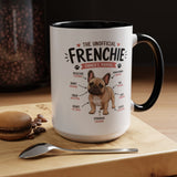 Anatomy of a Frenchie Coffee Mug, Funny French Bulldog Lover Gift, Cute Dog Mom Dad Anatomy Ceramic Tea Cup with Black Handle