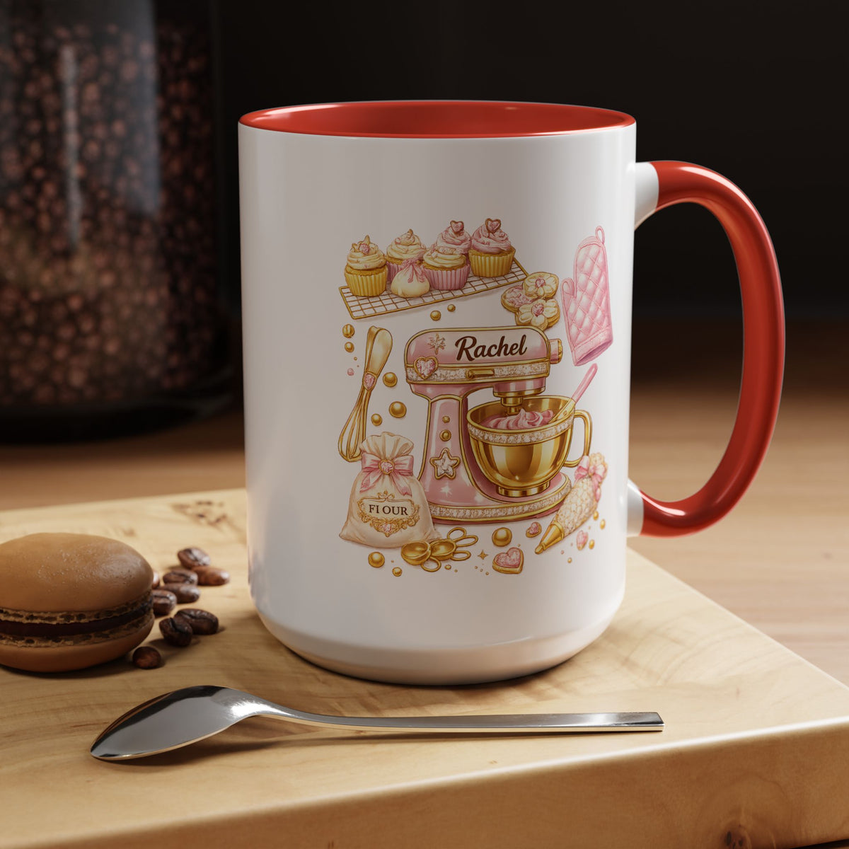 Baker Coffee Mug, Baking Lover Gift, Cute Baking Tools Mug, Pastry Chef Coffee Cup, Gift for Bakers, Kitchen Hobby Mug