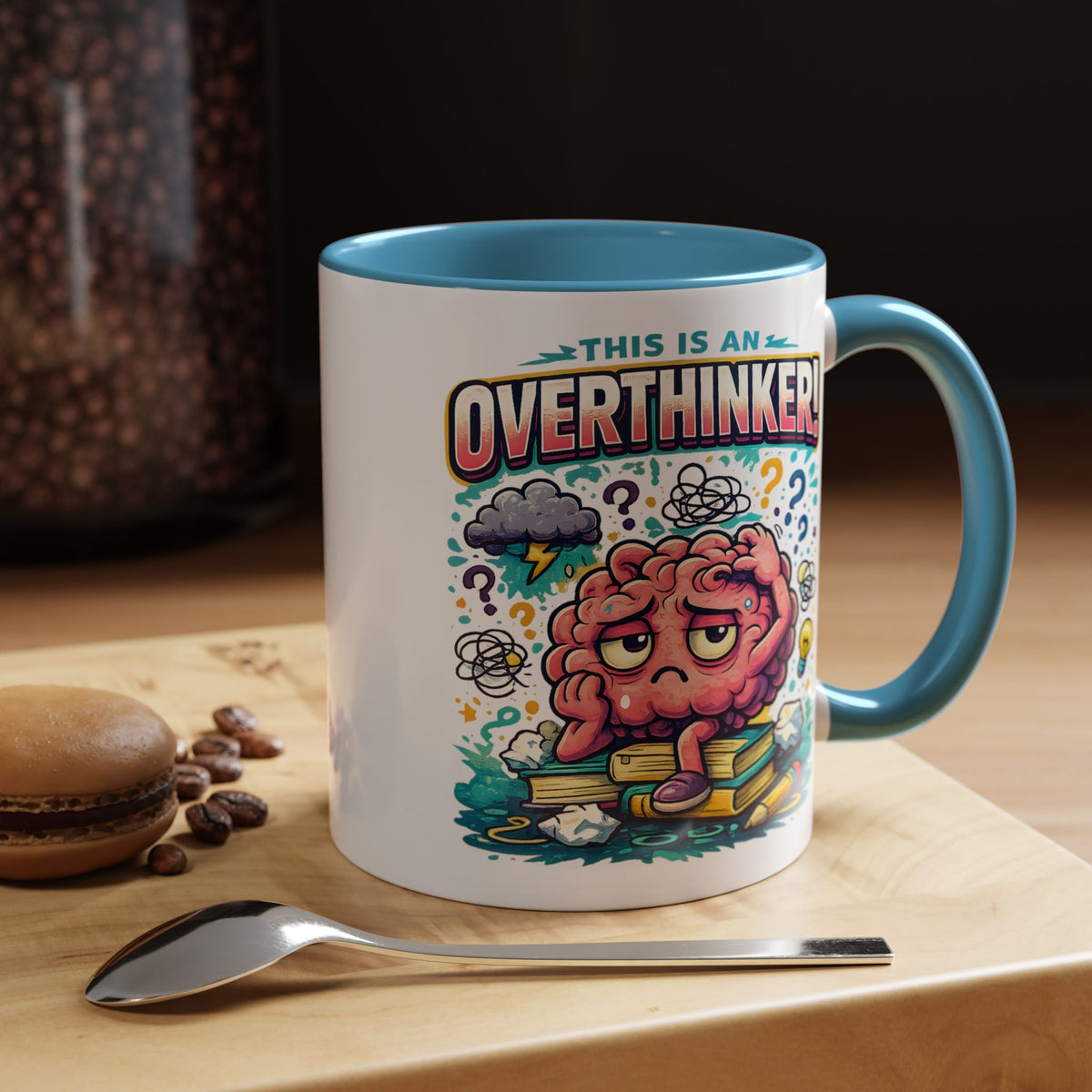 Overthinker Mug, Funny Anxiety Coffee Mug, This Is An Overthinker Brain Humor Cup, Mental Health Gift