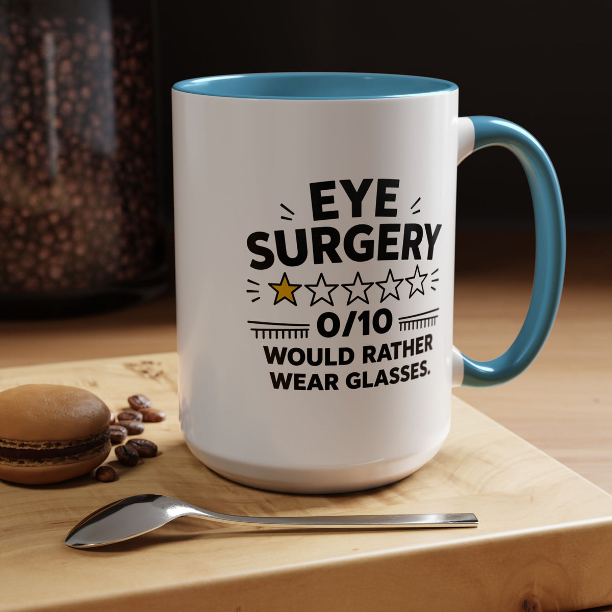 Funny Eye Surgery Mug, LASIK Recovery Gift, Eye Surgery Survivor Coffee Mug, Funny Glasses Lover Gift, Ophthalmology Humor Cup