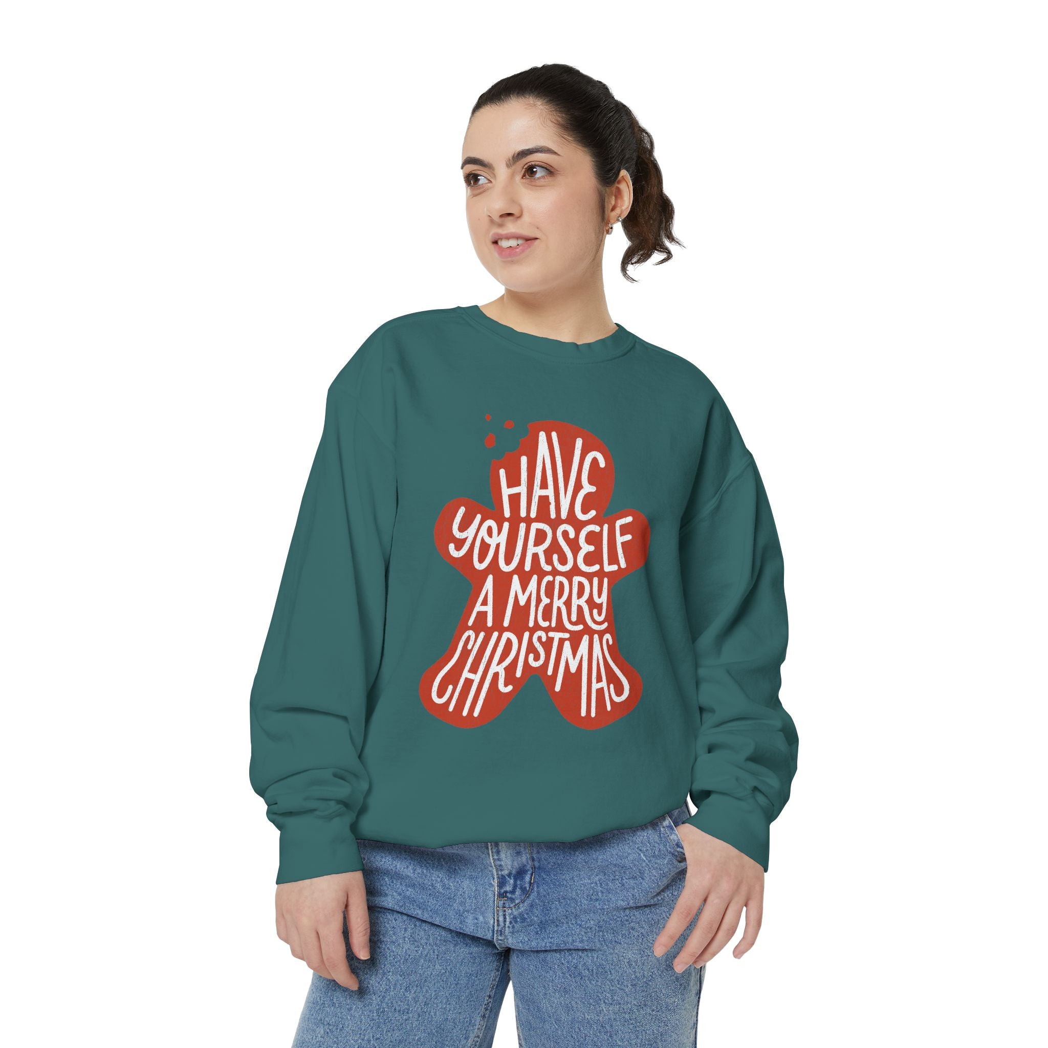 Have Yourself a Merry Christmas Sweatshirt, Gingerbread Cookie Crewneck, Cute Holiday Baking Pullover, Christmas Gift for Baker or Teacher