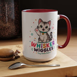 Cute Cat Lover Mug, Personalized Cat Name Coffee Cup, Whisker Wiggles Cat Mom Gift, Funny Kitty Mug for Pet Owners and Cat Lovers