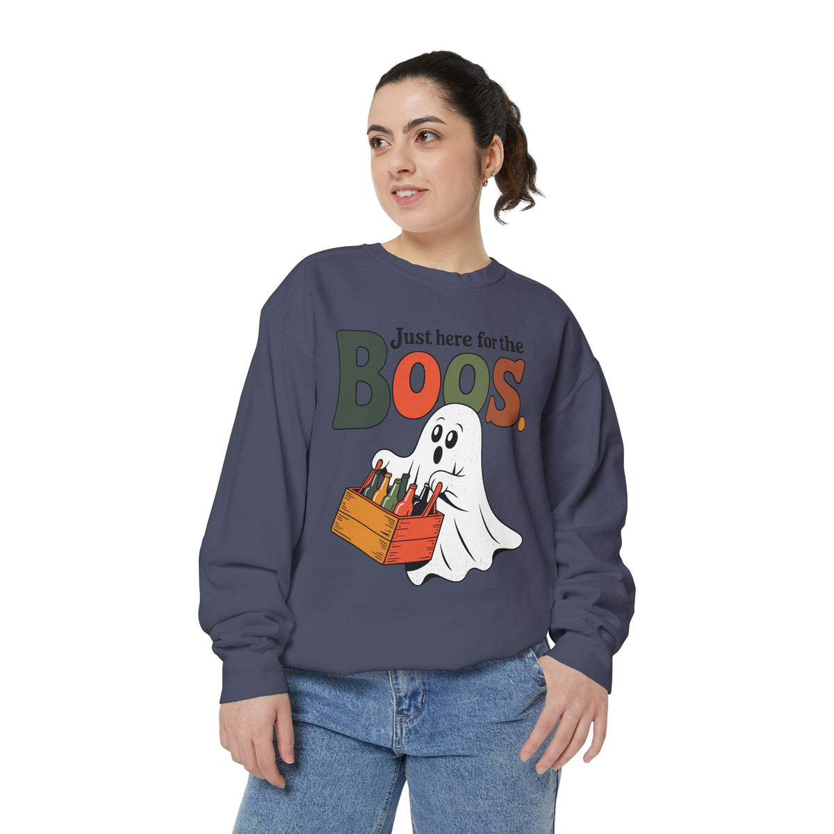 Funny Halloween Ghost Sweatshirt, Where My Boos At Party Pullover, Spooky Season Drinking Gift for Beer Lover, Adult Costume Party Outfit