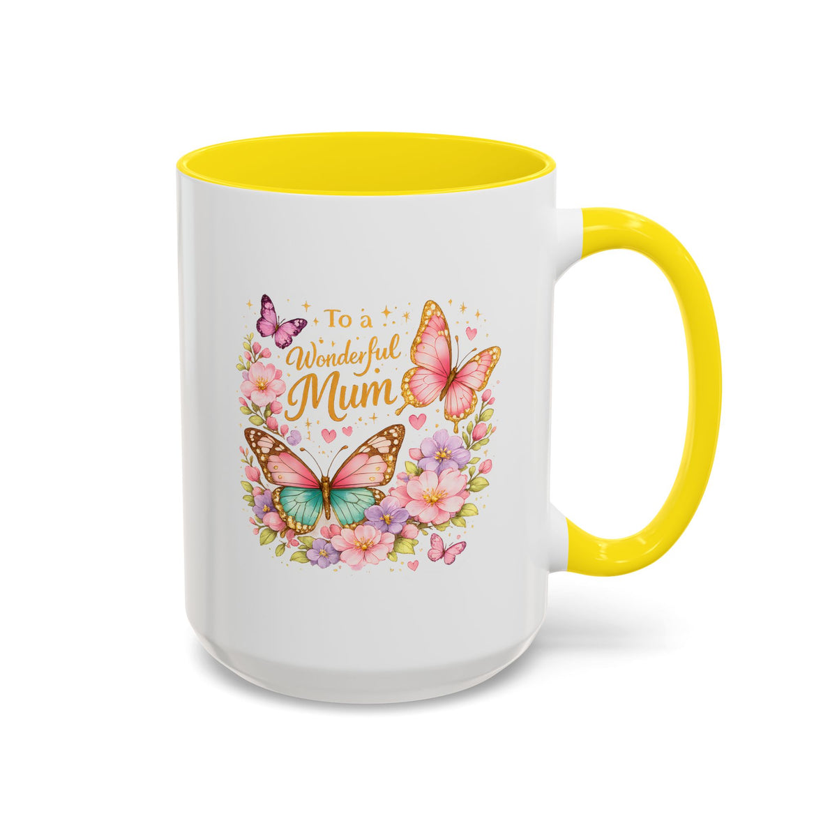 To My Wonderful Mum Butterfly Mug, Floral Mom Coffee Mug, Mother's Day Gift for Mum, Butterfly Coffee Cup, Mom Appreciation Gift