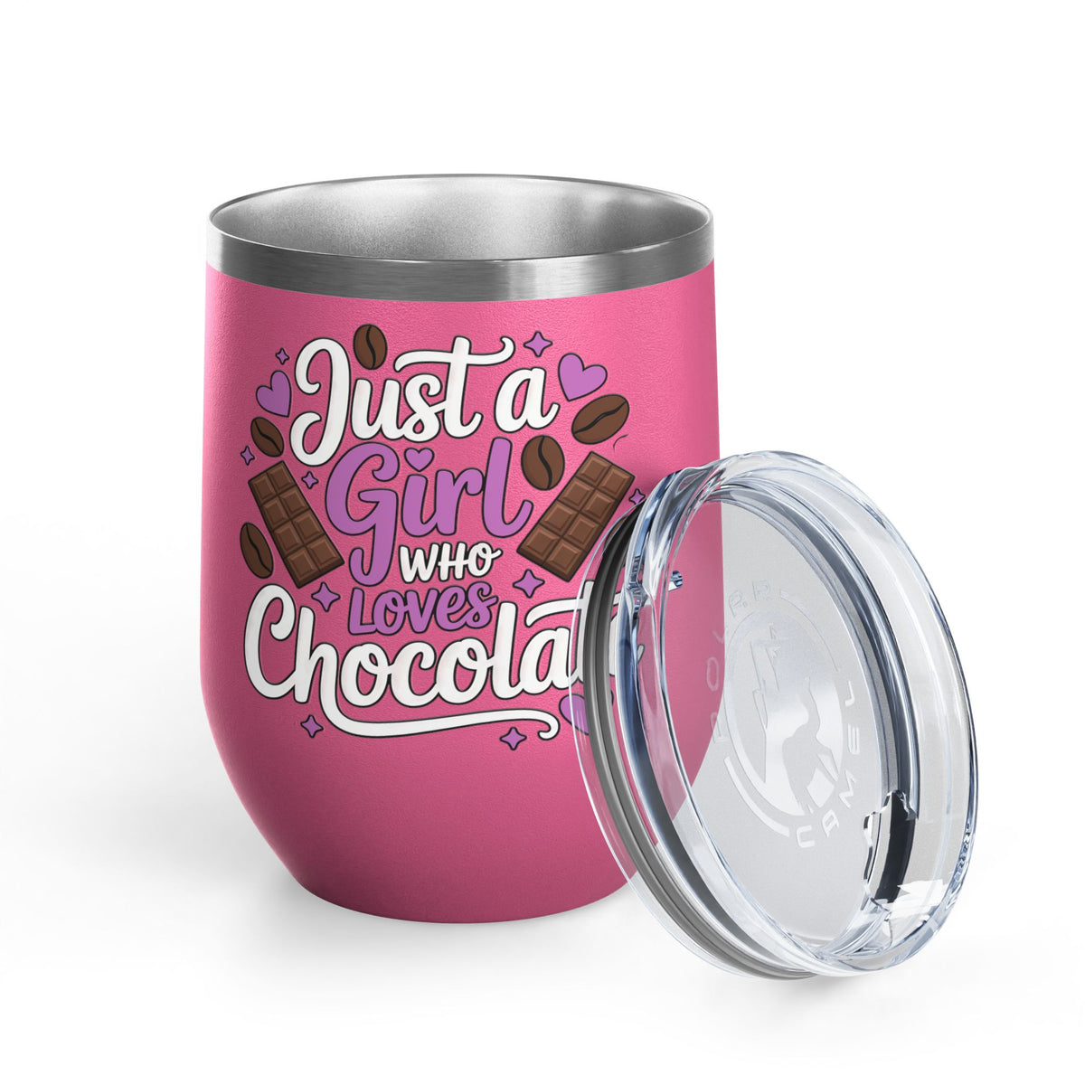 Chocolate Lover Wine Tumbler, Just a Girl Who Loves Chocolate, Cute Sweet Treat Tumbler, Dessert Lover Gift for Her, Coffee Lover Gift