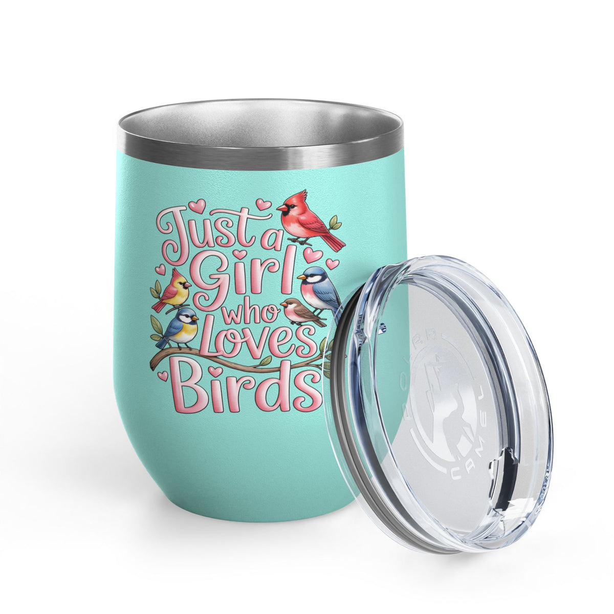Bird Lover Wine Tumbler, Just a Girl Who Loves Birds, Cute Birdwatching Drink Tumbler, Nature Lover Gift for Her, Birdwatcher Gift, Nature