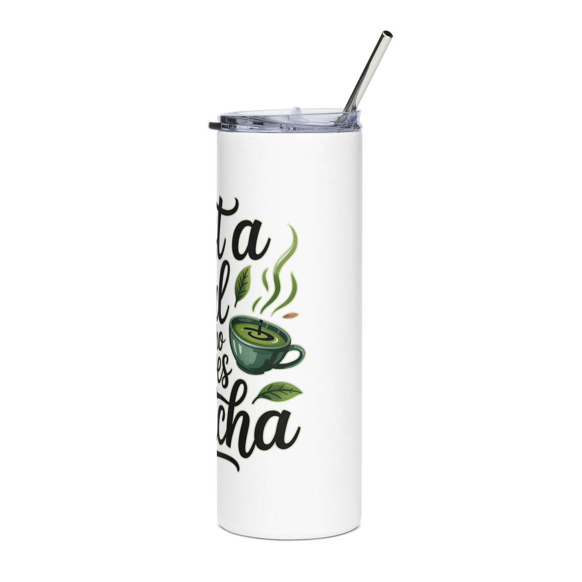 Matcha Lover Skinny Tumbler with Straw, Just a Girl Who Loves Matcha, Cute Green Tea Tumbler, Matcha Gift for Her, Cafe Lover Drink Cup