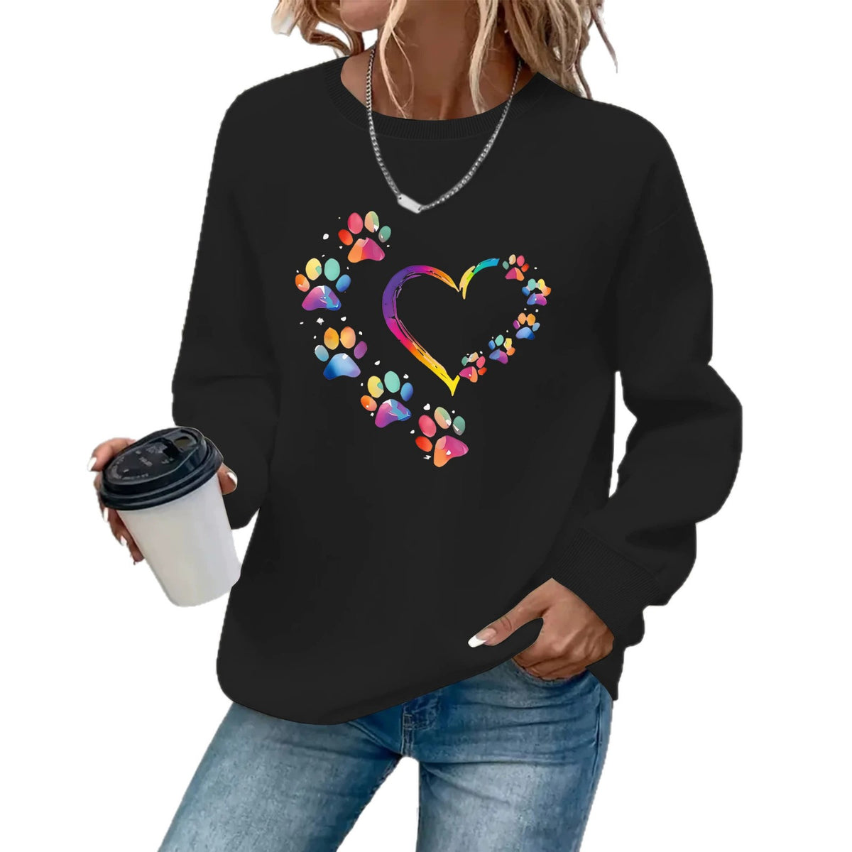 Round neck fleece hoodie