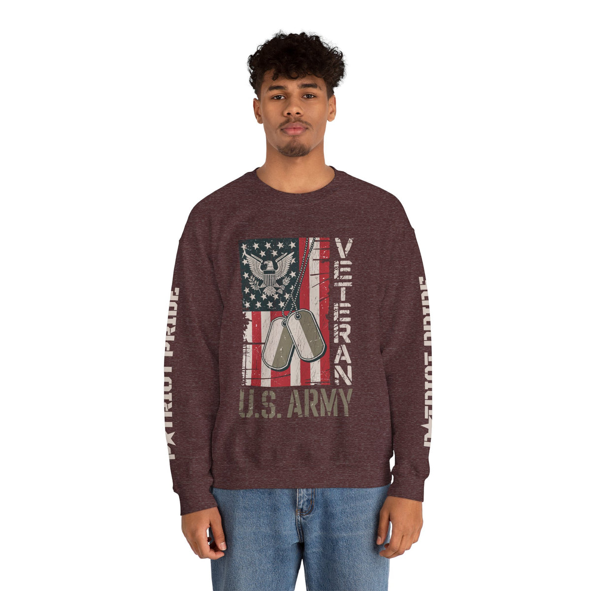 US Army Sweatshirt, Vintage Military Pullover, American Flag Army Top, Veteran Gift, Patriotic Military Clothing, Army Family Gift