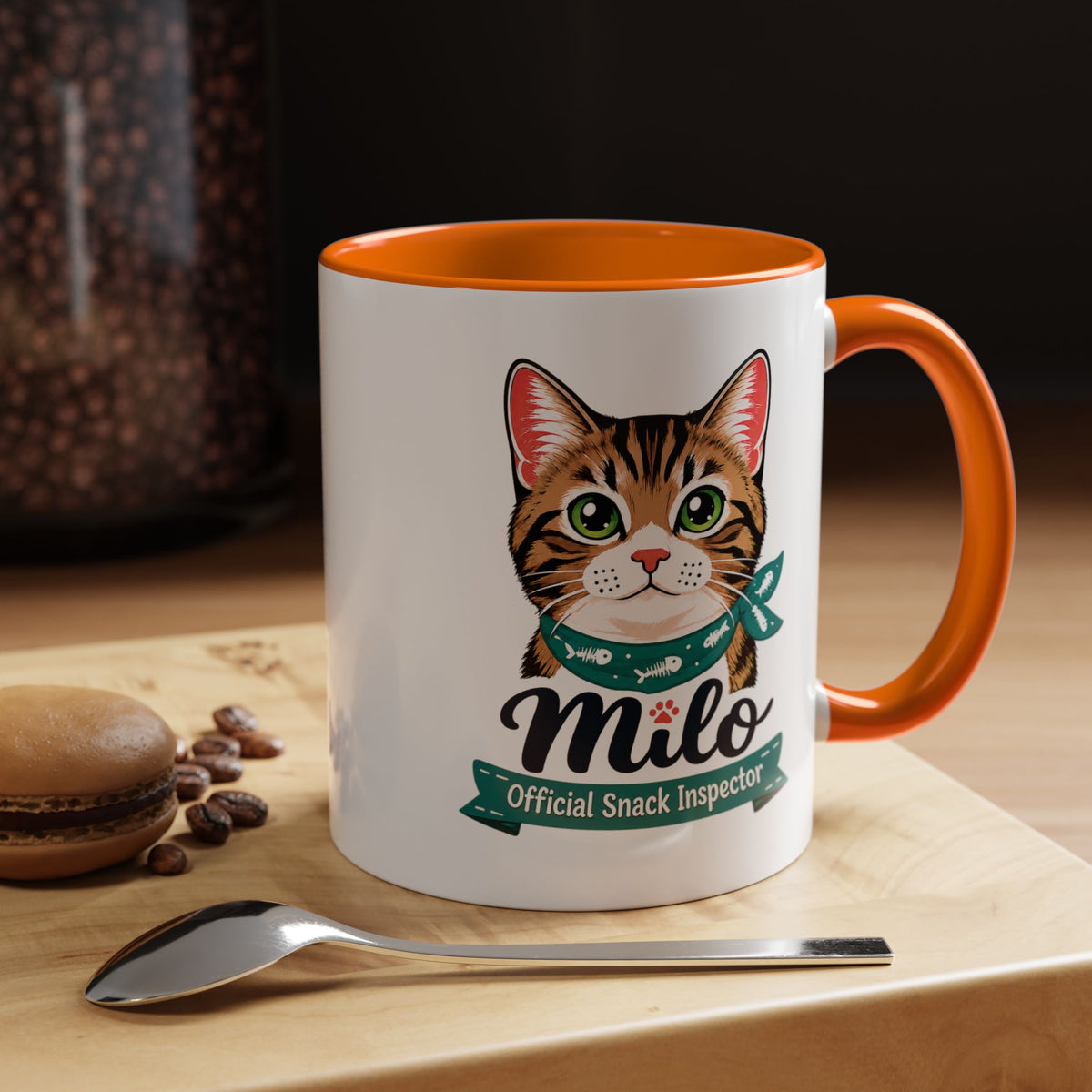 Personalized Cat Lover Mug, Custom Cat Name Coffee Cup, Official Snack Inspector Cat Mug, Funny Pet Parent Gift for Cat Owners