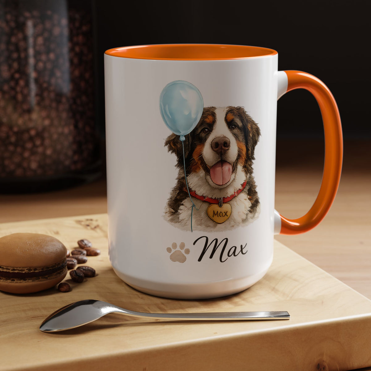 Personalized Dog Portrait Mug, Custom Pet Name Coffee Mug, Dog Lover Gift for Pet Parents, Memorial or Birthday Dog Mug