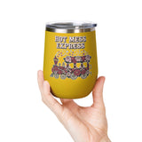 Hot Mess Express Wine Tumbler, Floral Drinkware, Funny Gift for Busy Moms, Besties, Coworkers and Chaos Coordinators