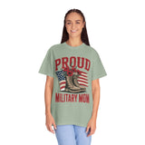 Proud Military Mom Shirt, Patriotic Army Mom T Shirt, Boots and Flowers Graphic Tee, American Flag Family Support Gift
