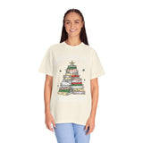 Booked for Christmas Shirt, Book Lover Holiday T-Shirt, Christmas Tree Books Tee, Cozy Reading Gift for Librarian, Teacher or Bookworm