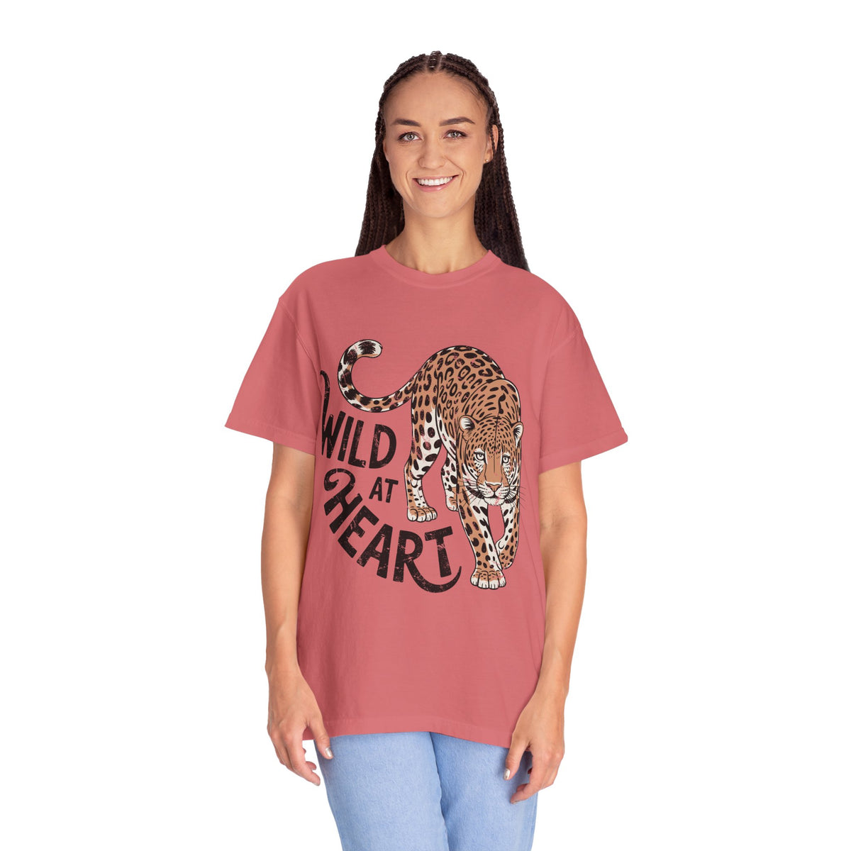 Leopard Graphic Comfort Colors Shirt, Wild At Heart Leopard Tee, Boho Animal Print Shirt, Safari Lover Gift for Women