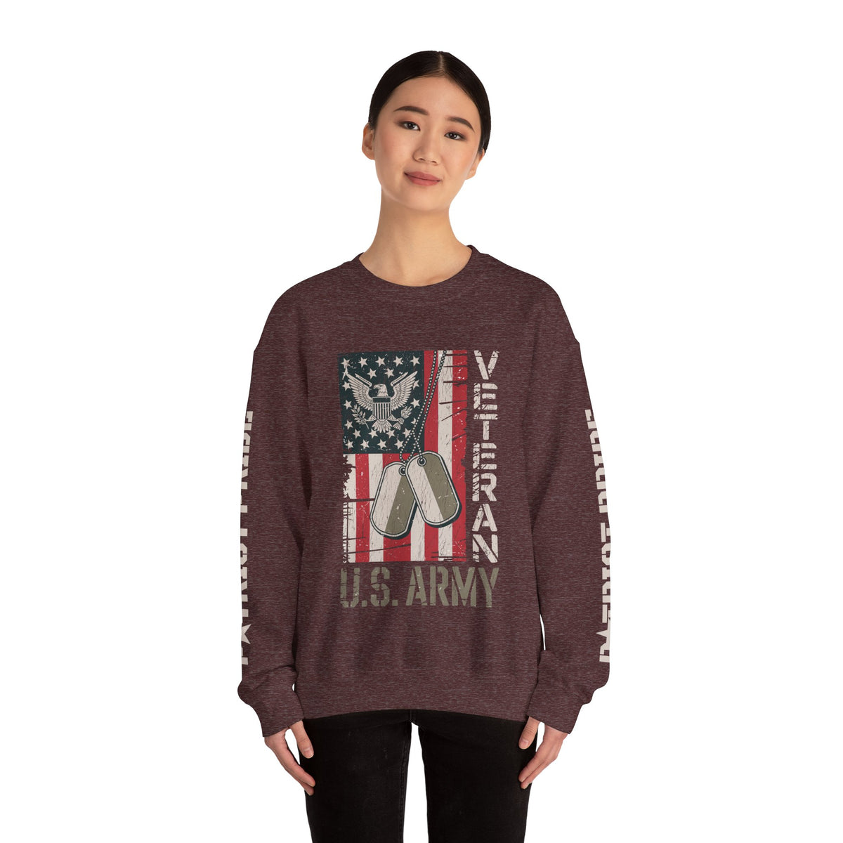 US Army Sweatshirt, Vintage Military Pullover, American Flag Army Top, Veteran Gift, Patriotic Military Clothing, Army Family Gift