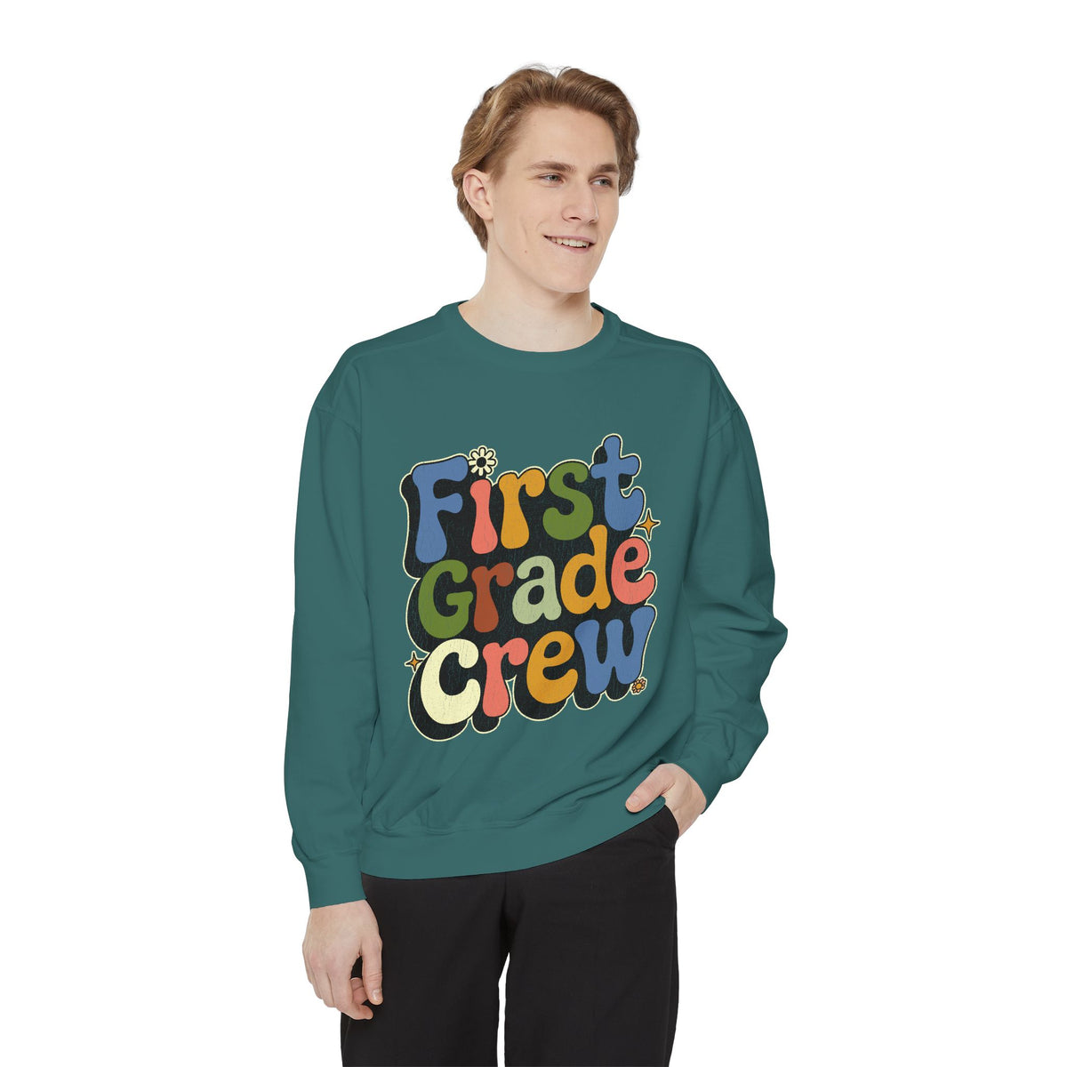 First Grade Crew Sweatshirt, Retro Teacher Team Crewneck, Elementary School Staff Gift, First Day Classroom Outfit, Grade One Team Pullover