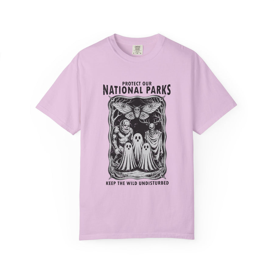 National Parks Gothic Comfort Colors Shirt, Protect Our National Parks Graphic Tee, Cryptid Nature Lover Shirt, Spooky Outdoor Apparel