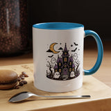 Cute Haunted House Mug, Kawaii Ghost Halloween Coffee Cup, Spooky Season Gift for Her, Purple Witchy Decor, Cozy Fall Birthday Present