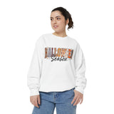 Halloween Season Sweatshirt, Leopard Plaid Pumpkin Letter Pullover, Cute Fall Gift for Women, Spooky October Outfit for Teachers and Moms