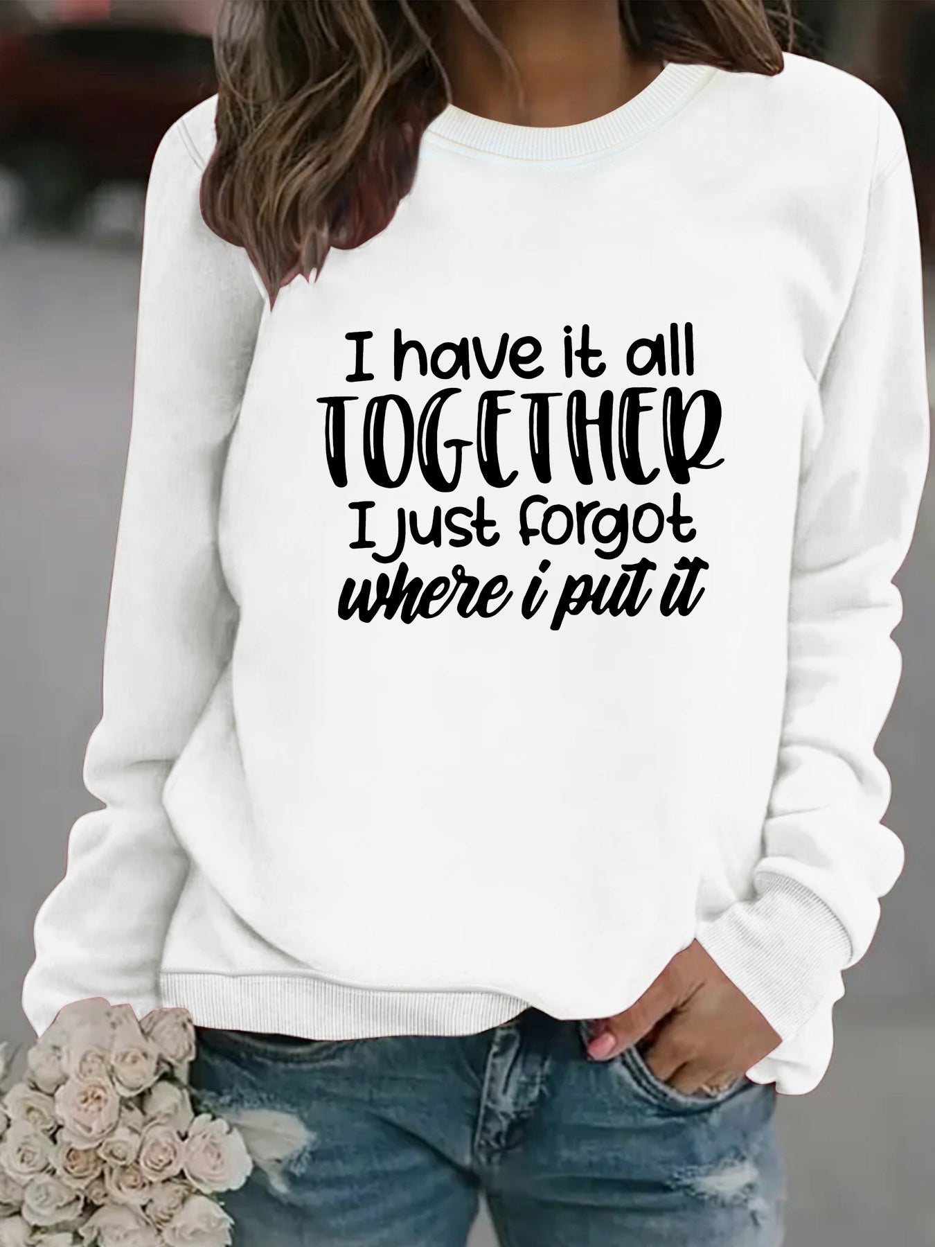 TOGETHEK printed pullover sweatshirt sweatshirt