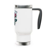 Mommy Rose Travel Mug with Handle, Pink Floral Coffee Cup, Sweet Gift for Mom, Mother's Day, Birthday and Everyday Coffee for Her