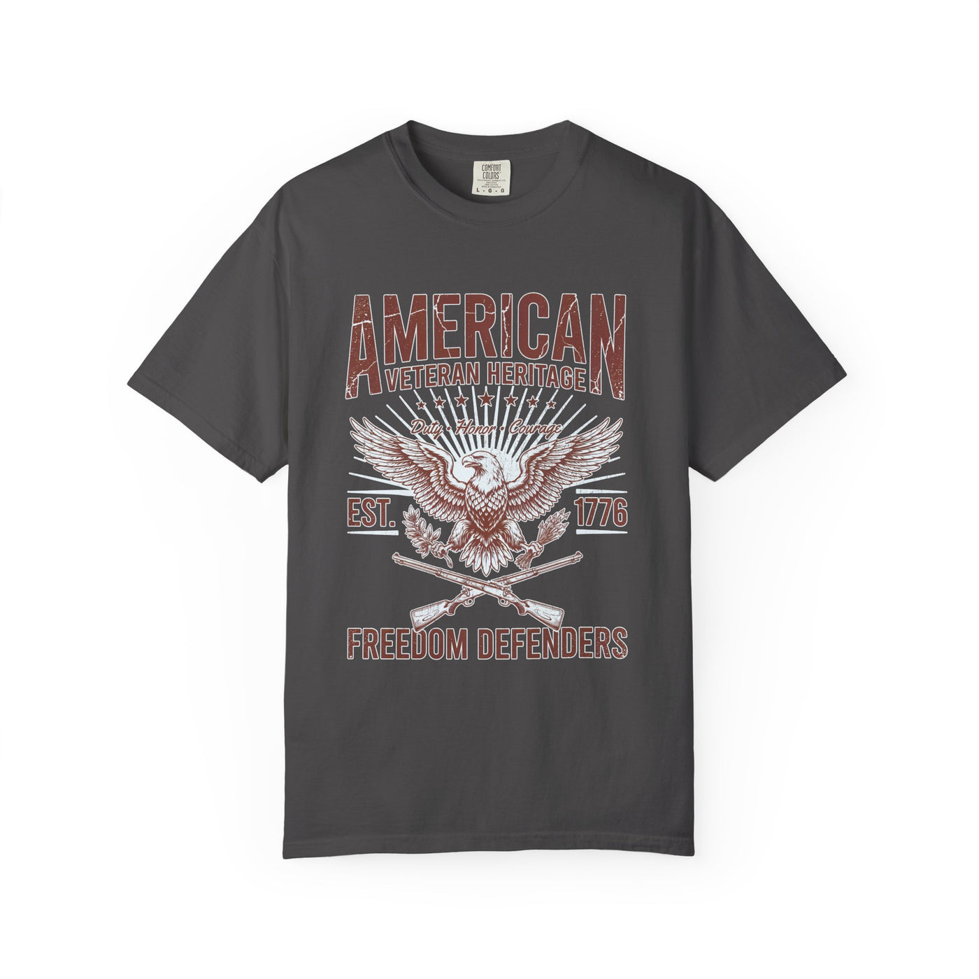 American Veteran Heritage Shirt, Freedom Defenders T-Shirt, Patriotic Eagle Gift, Veterans Day or Military Retirement Tee for Proud Veteran