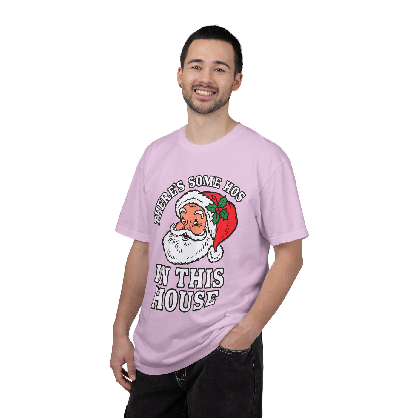 There's Some Ho's in This House Shirt, Funny Santa Christmas T-Shirt, Adult Holiday Party Tee, Naughty Xmas Gift for Friends or Family