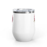 Floral Wine Tumbler, Pink Peony Insulated Tumbler, Flower Lover Gift, Elegant Drink Cup for Women, Summer Gift, Birthday Gift for Her