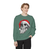 Skull Santa Sweatshirt, Gothic Christmas Crewneck, Creepy Holiday Skeleton Pullover, Alternative Xmas Gift for Metalhead or Horror Fan