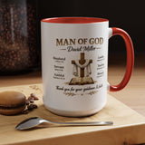 Personalized Man of God Mug, Christian Pastor Appreciation Gift, Custom Faith Coffee Mug for Pastor, Church Leader Thank You Gift